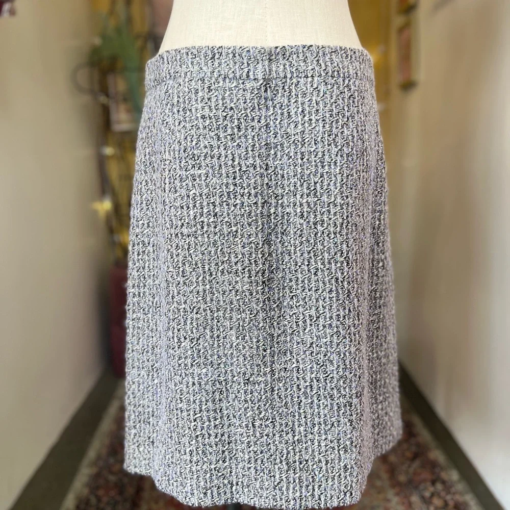 CHANEL Fantasy Tweed Jacket Gray and Metallic and Skirt Set